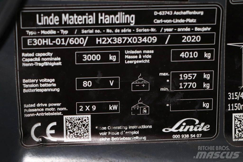 Linde E30HL-01/600 Електрически вилични кари-повдигачи