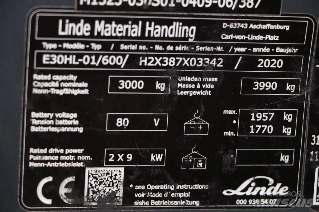 Linde E30HL-01/600 Електрически вилични кари-повдигачи