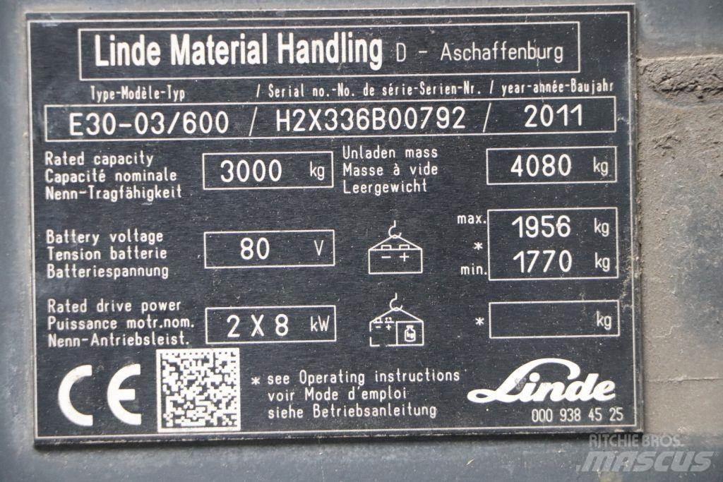 Linde E30S-03/600 Електрически вилични кари-повдигачи