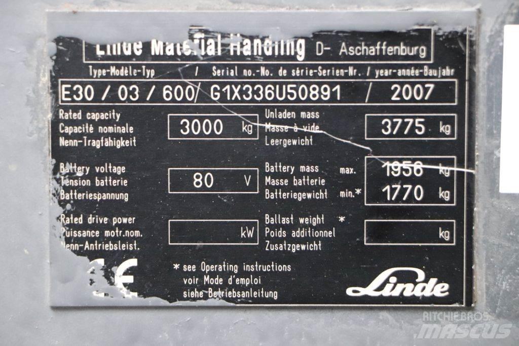 Linde E30S-03/600 Електрически вилични кари-повдигачи