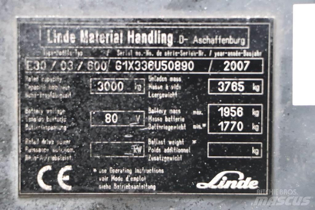 Linde E30S-03/600 Електрически вилични кари-повдигачи
