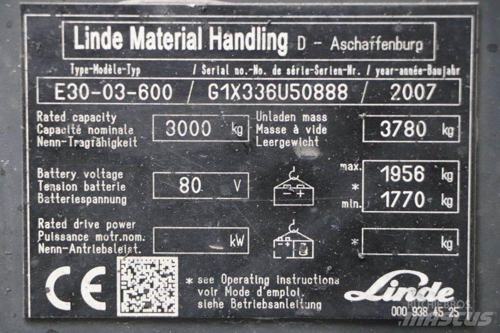 Linde E30S-03/600 Електрически вилични кари-повдигачи