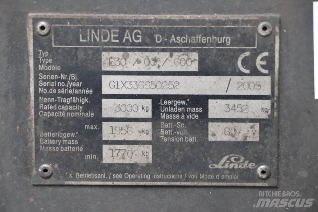 Linde E30S-03/600 Електрически вилични кари-повдигачи