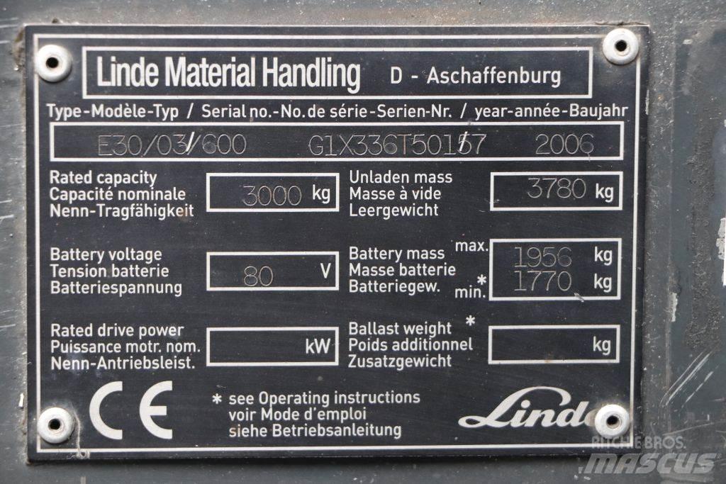 Linde E30S-03/600 Електрически вилични кари-повдигачи