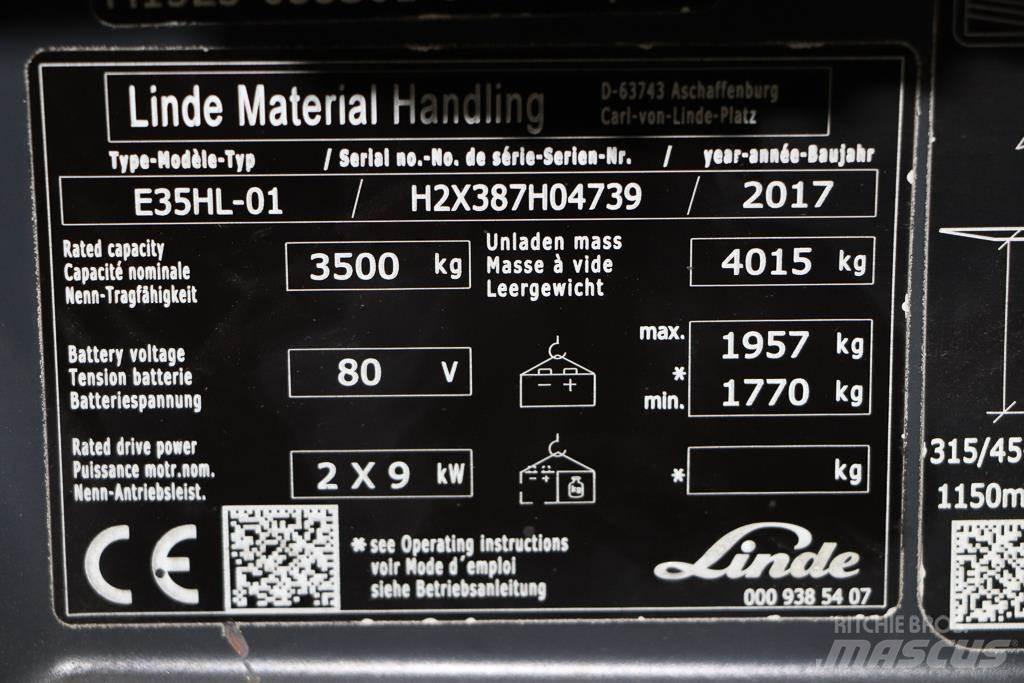 Linde E35HL-01 Електрически вилични кари-повдигачи