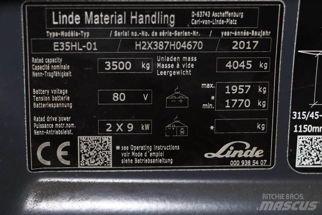 Linde E35HL-01 Електрически вилични кари-повдигачи