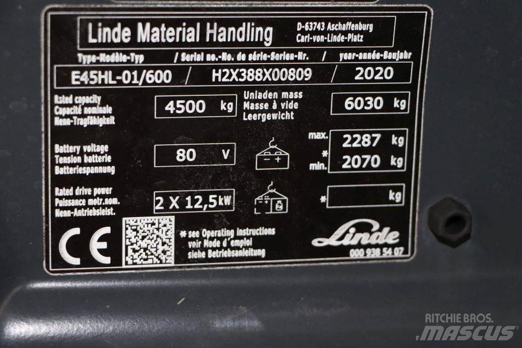 Linde E45HL-01/600 Електрически вилични кари-повдигачи