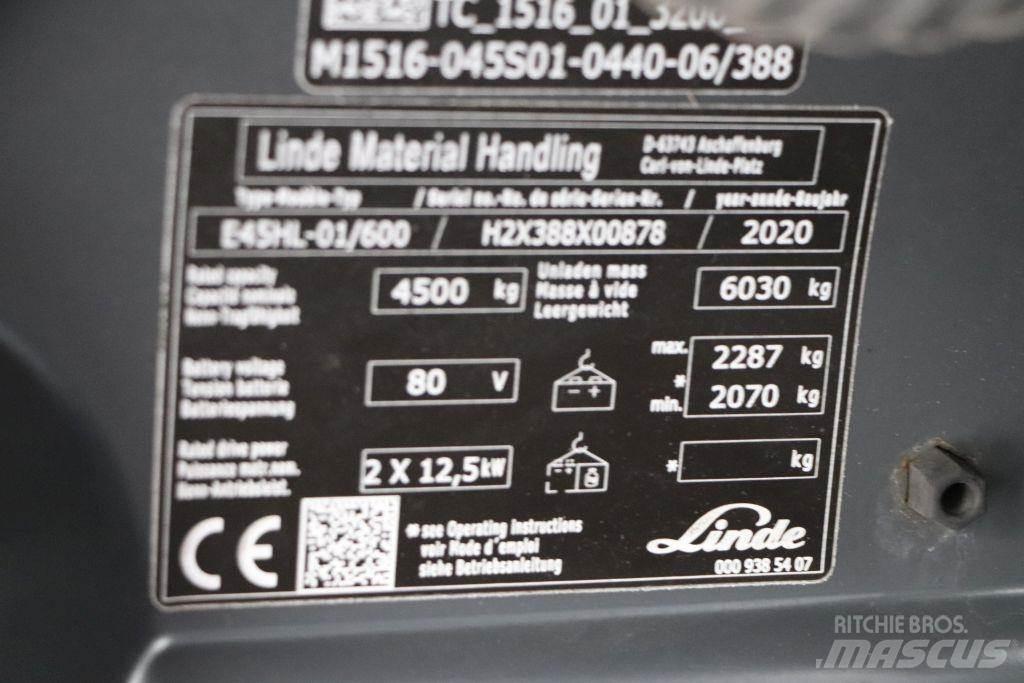 Linde E45HL-01/600 Електрически вилични кари-повдигачи
