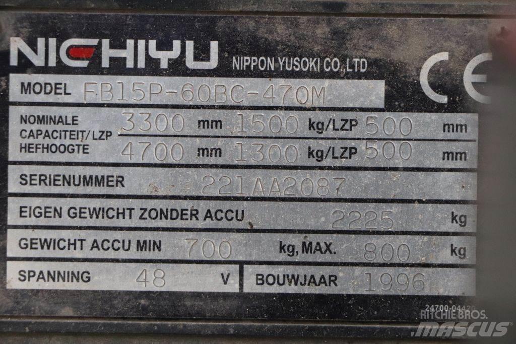 Nichiyu FB15P-60BC Електрически вилични кари-повдигачи