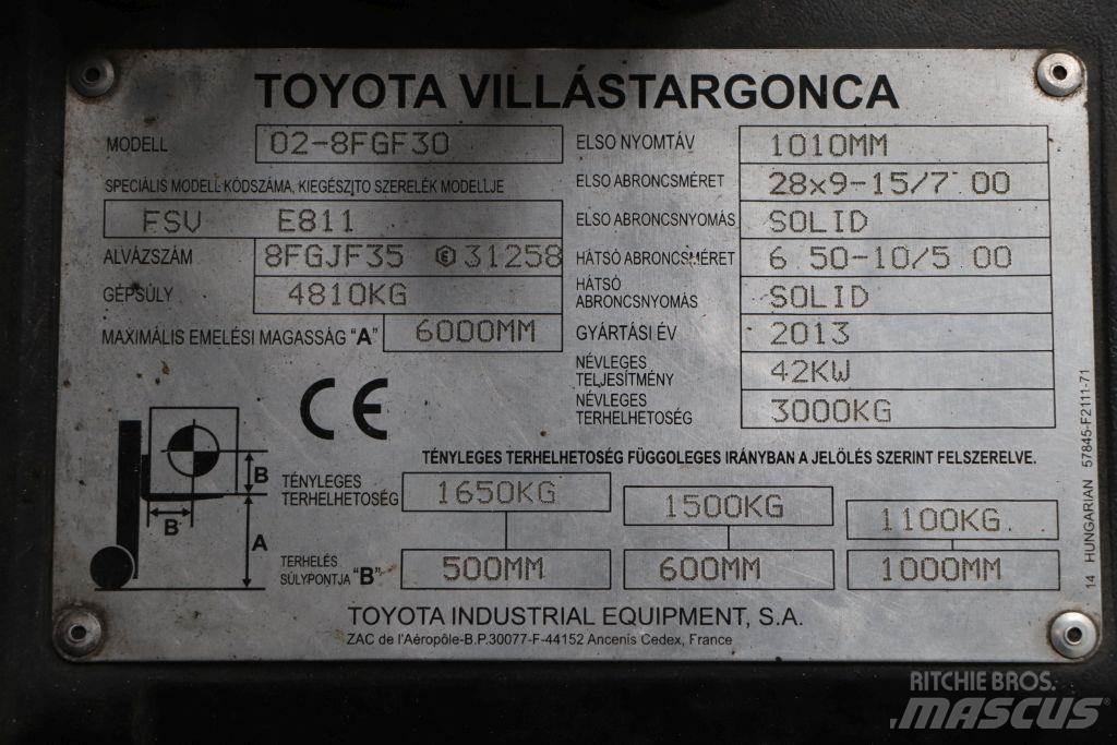 Toyota 02-8FGF30 Камиони с АГУ