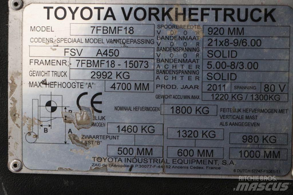 Toyota 7FBMF18 Електрически вилични кари-повдигачи