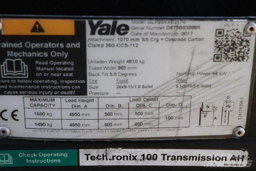 Yale GLP25VX Камиони с АГУ