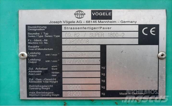 Vögele SUPER1800-2 Машини за асфалт