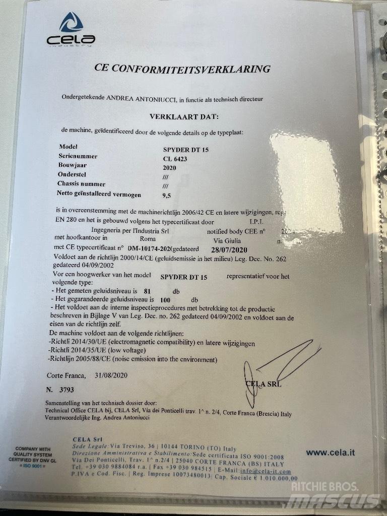 Cela DT 15 SOLD Съчленени стрелови подемници