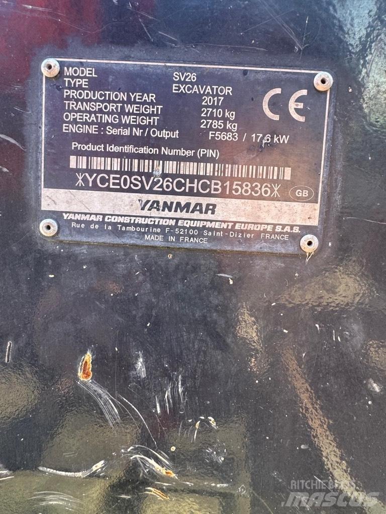 Yanmar SV 26 Мини екскаватори < 7 т