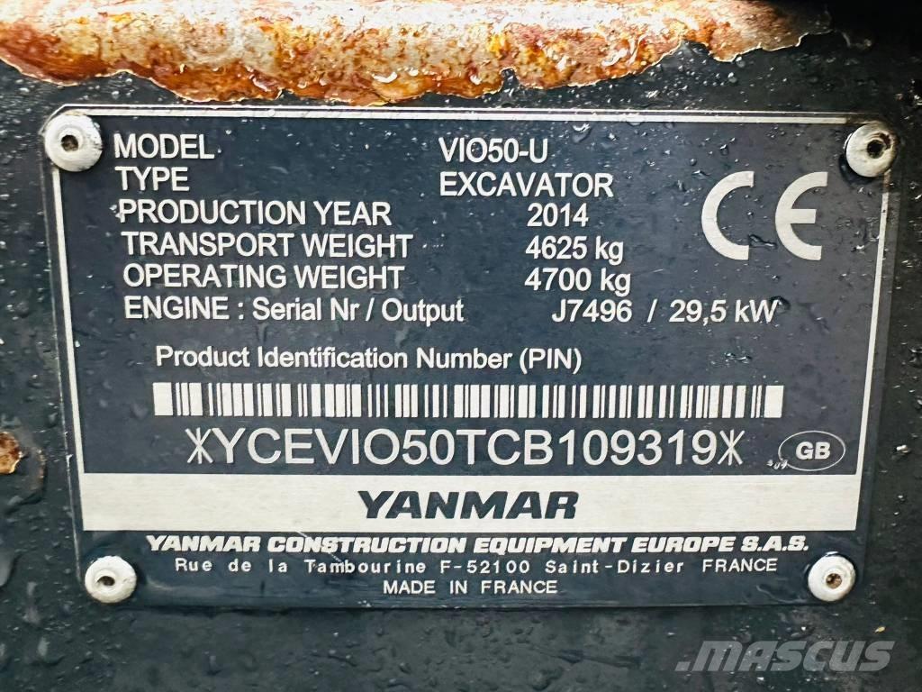 Yanmar Vio 50 U Мини екскаватори < 7 т