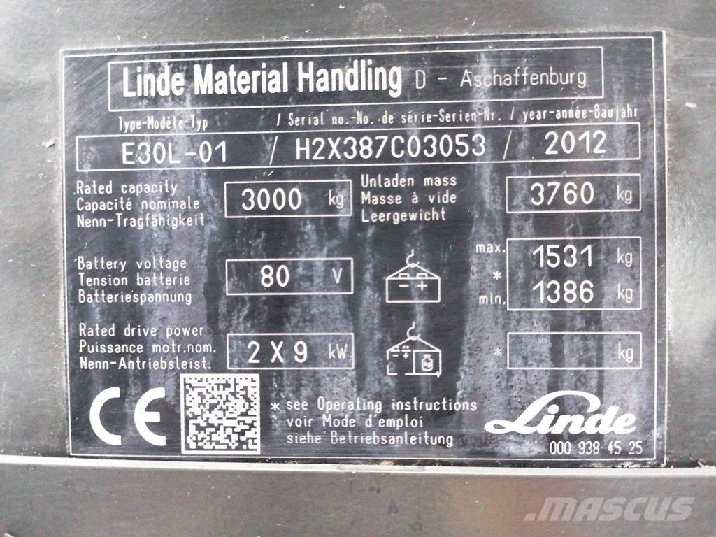 Linde E30L-01 Електрически вилични кари-повдигачи