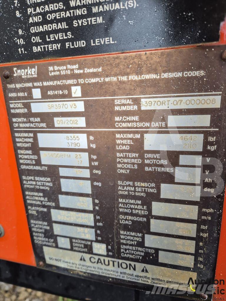 Snorkel S3970RT Ножични работни платформи