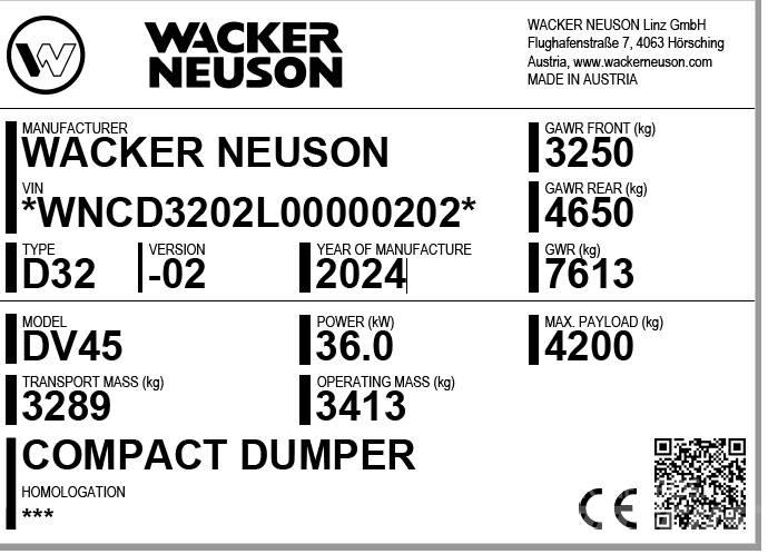 Wacker Neuson DV45 Странични самосвали