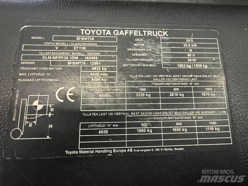 Toyota 8 FBMT 35 Електрически вилични кари-повдигачи