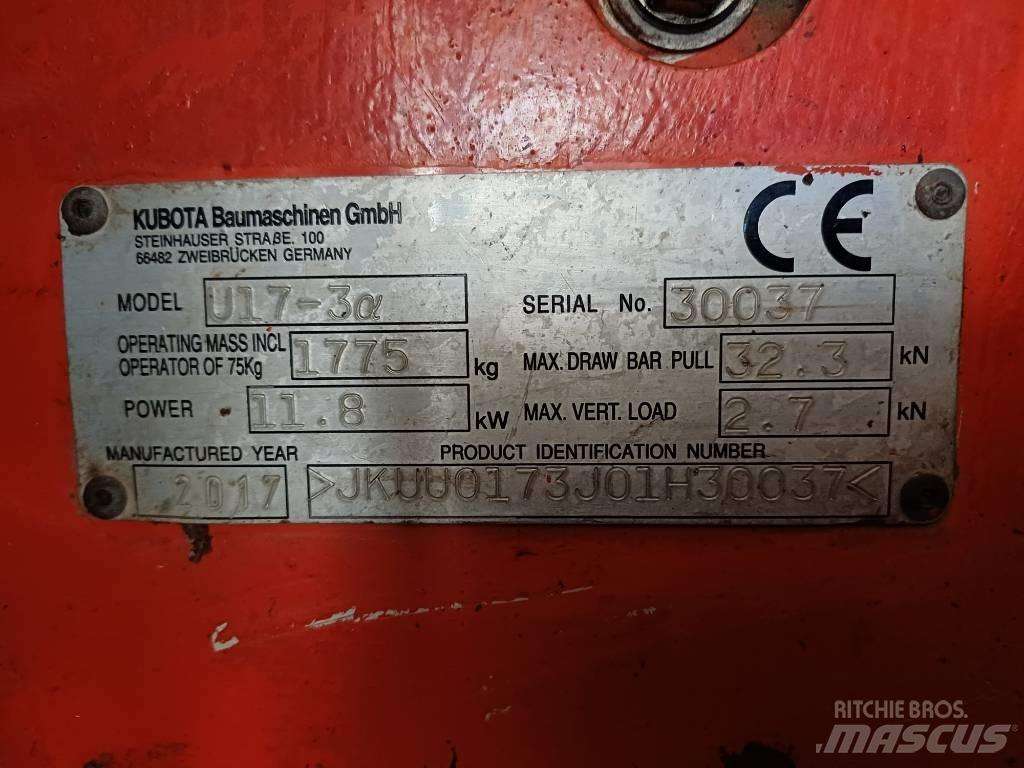 Kubota U 17-3 Мини екскаватори < 7 т