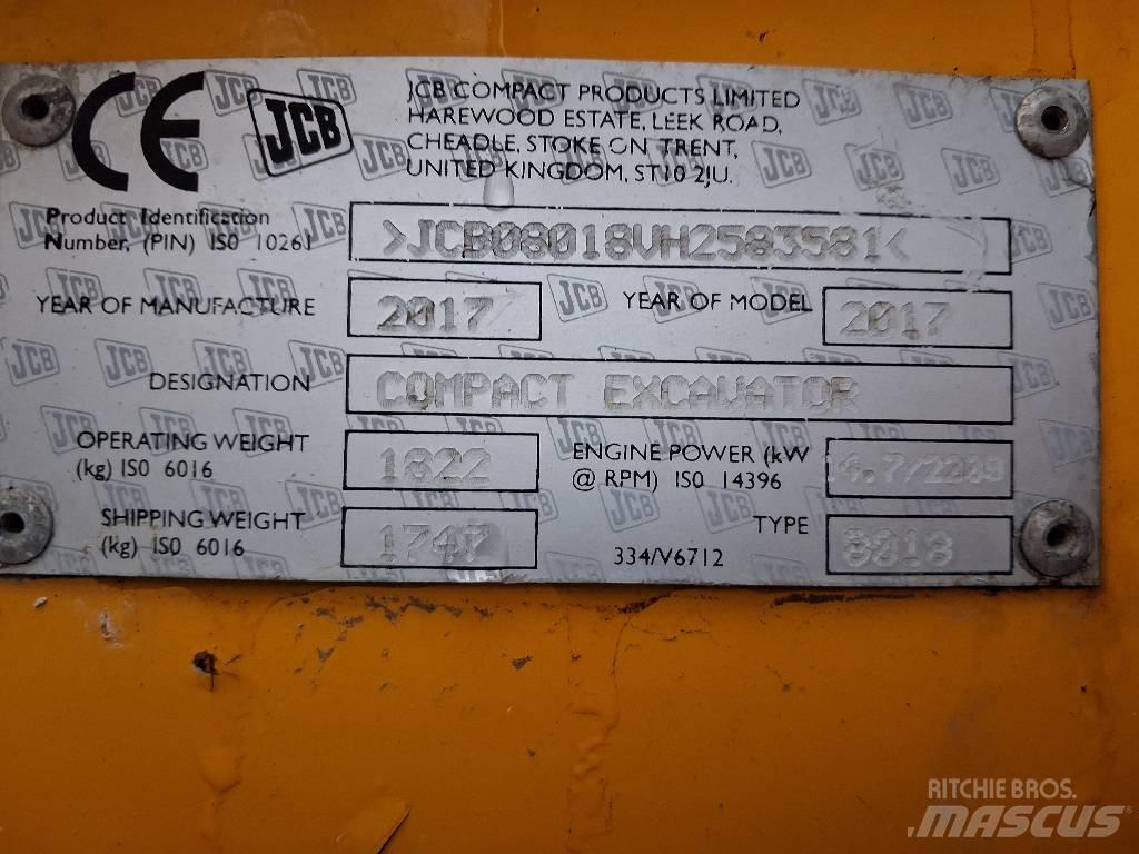JCB 8018 CTS Мини екскаватори < 7 т