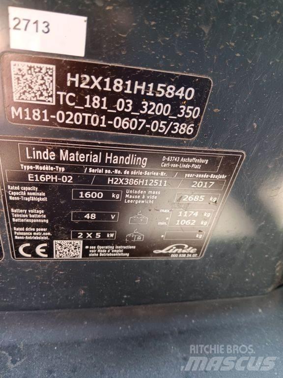 Linde E16PH Електрически вилични кари-повдигачи