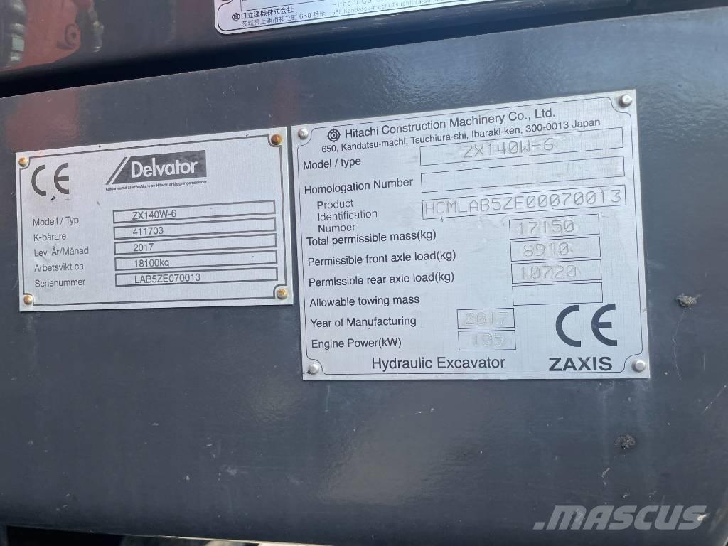 Hitachi 140W Колесни екскаватори