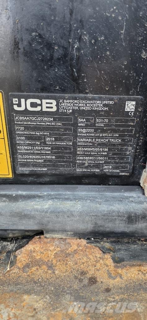 JCB 531-70 Agri Телескопични товарачи
