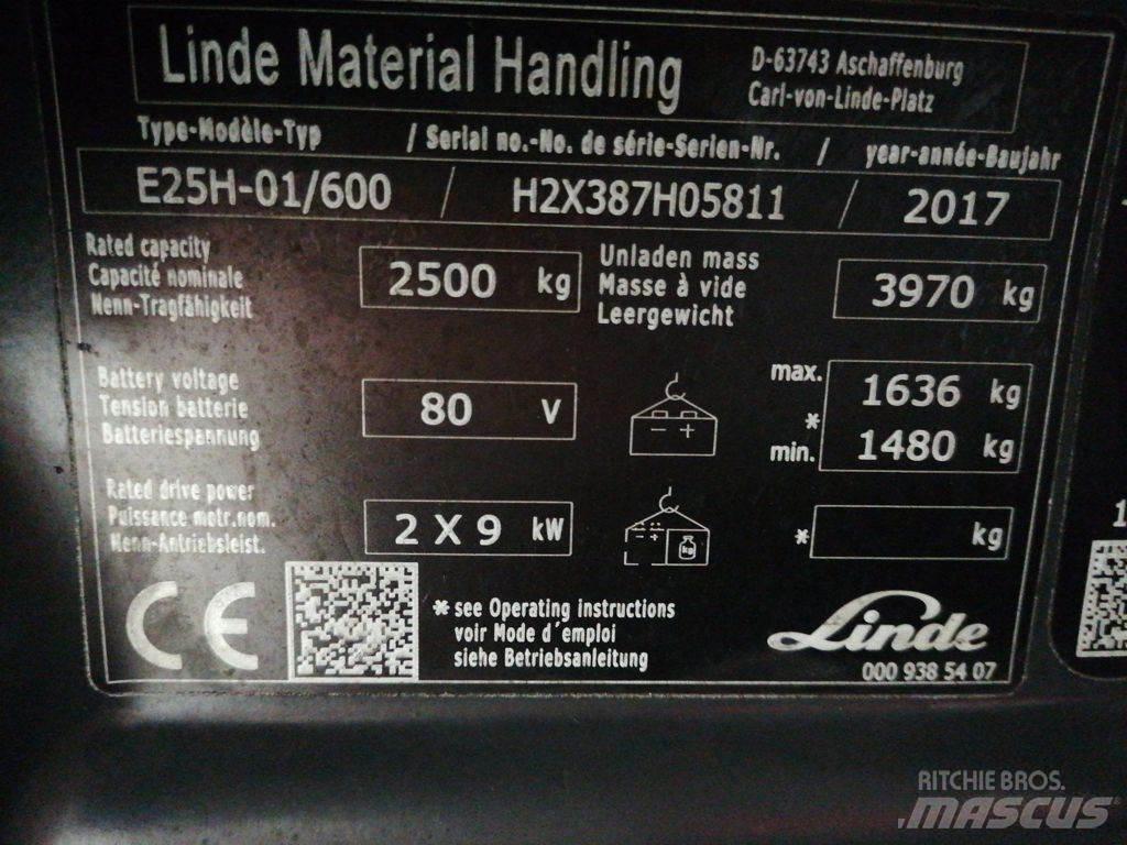 Linde E25H-01/600 Електрически вилични кари-повдигачи