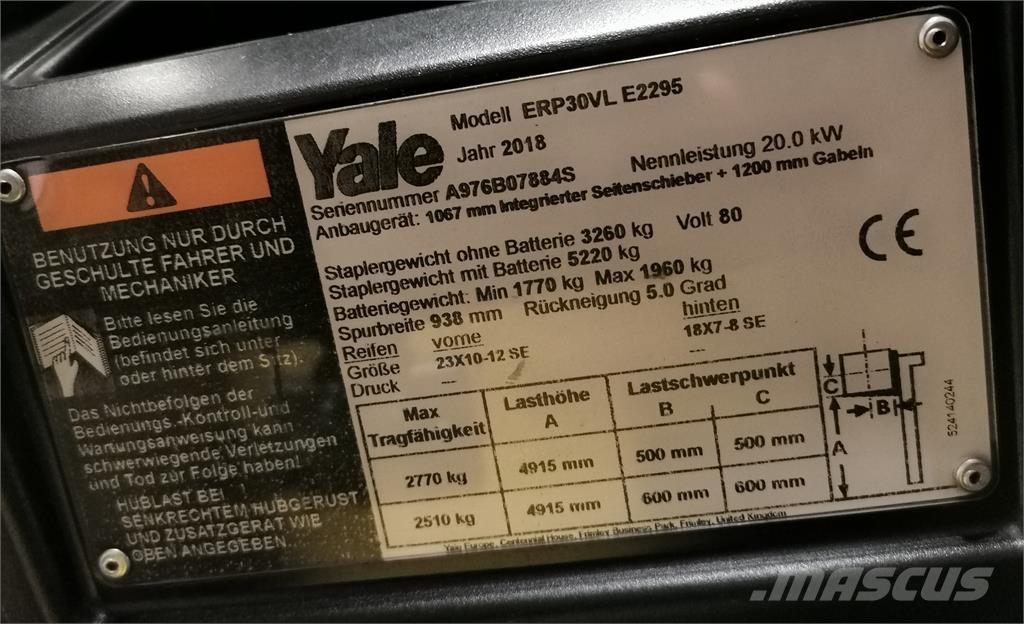 Yale ERP30VL Електрически вилични кари-повдигачи