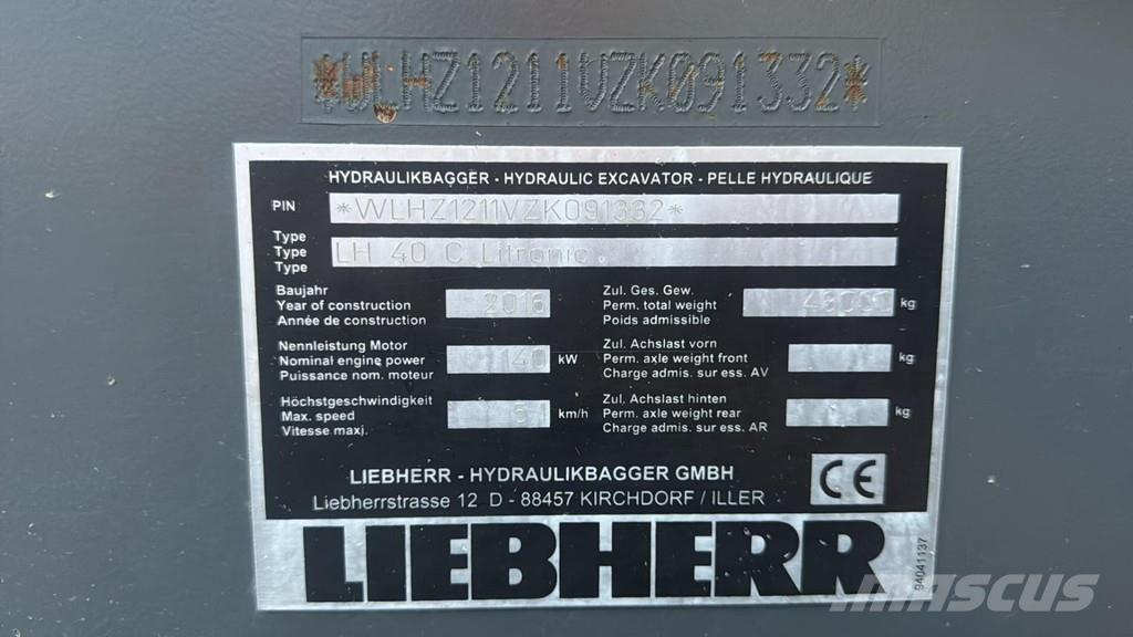 Liebherr LH 40C EW Оператори на отпадъци/индустрия
