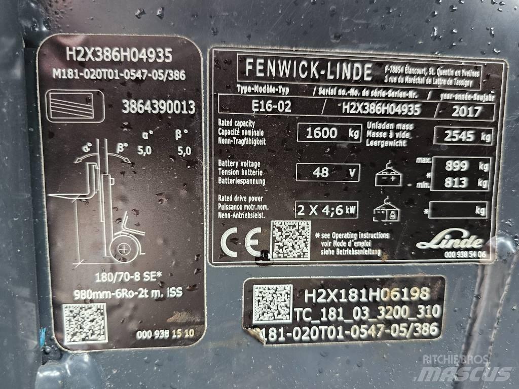 Linde E16 -02 Електрически вилични кари-повдигачи