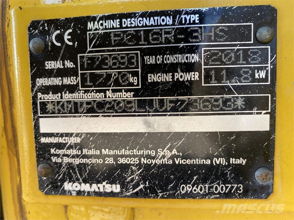 Komatsu PC16R-3HS Колесни екскаватори