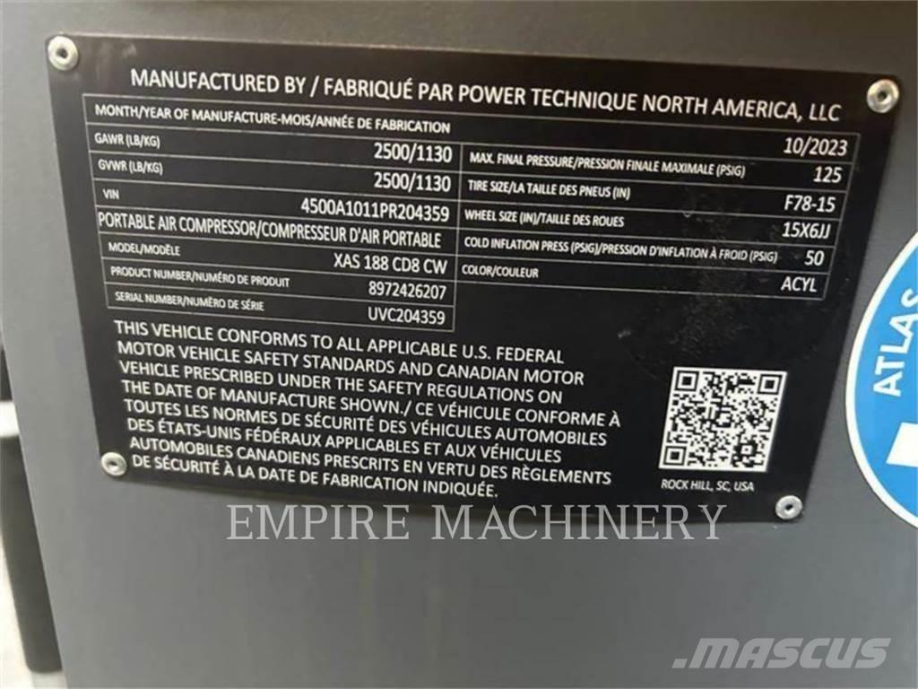 Atlas Copco XAS188CD Компресори
