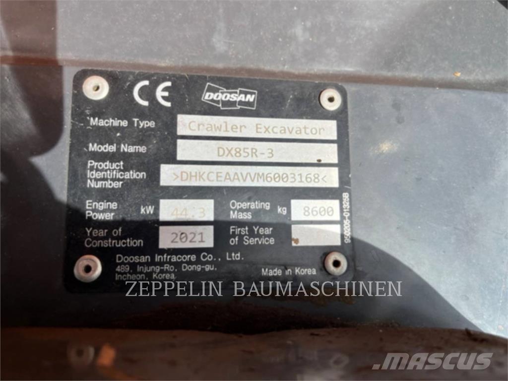 Doosan DX85R-3 Верижен екскаватор