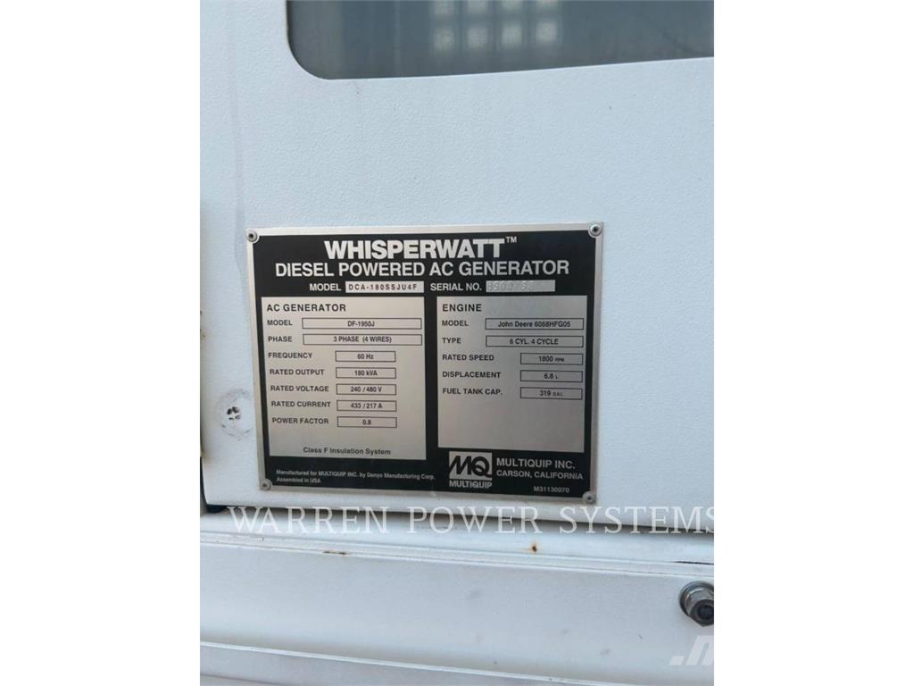 MultiQuip MQ180 T4F Други генератори
