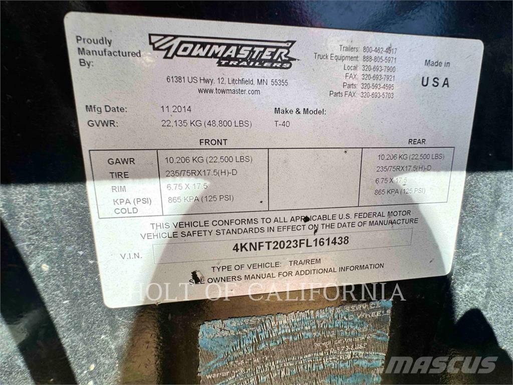 TOWMASTER T-40 Други ремаркета