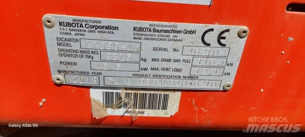 Kubota KX 080-4 Средни екскаватори 7т - 12т