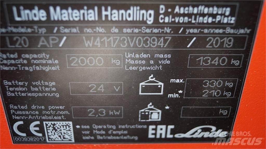 Linde L20APi Колички високоповдигачи с теглич