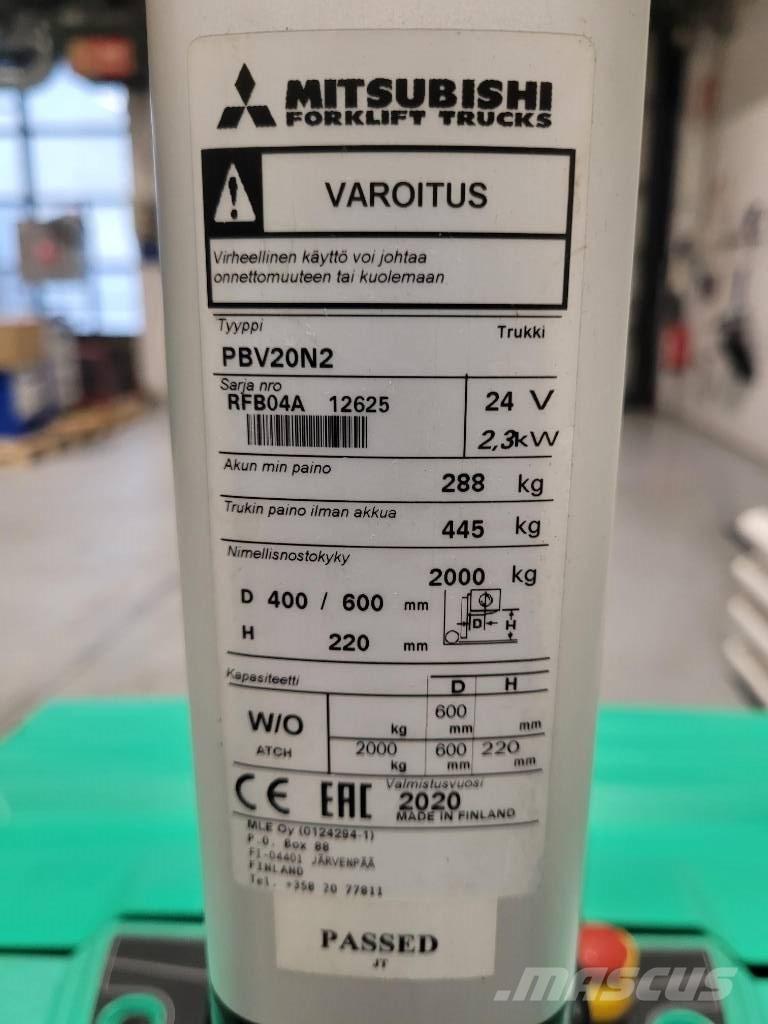 Mitsubishi PBV 20 N2 Транспалетни колички с платформи