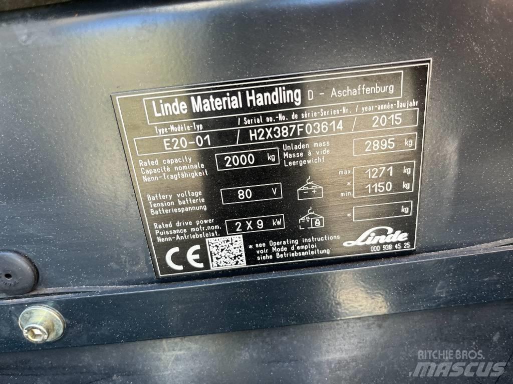Linde E20-01 Електрически вилични кари-повдигачи