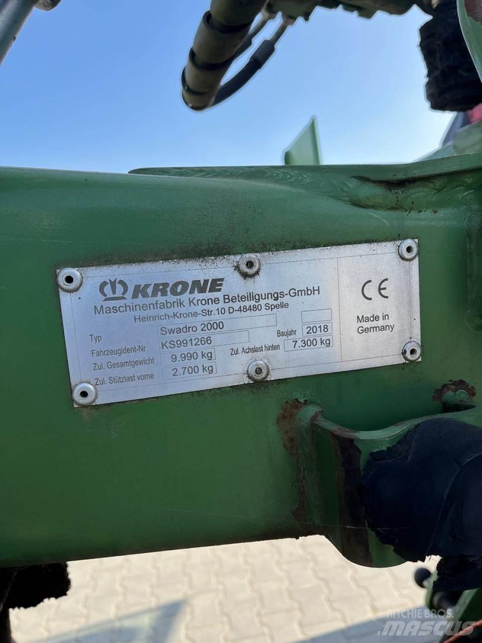 Krone Swadro 2000 Уиндроуърс/Косачки за сено и др.
