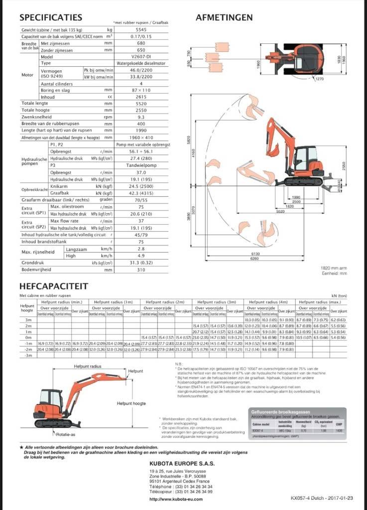 Kubota KX057-4 Мини екскаватори < 7 т