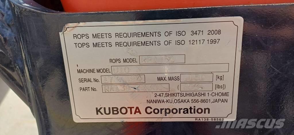 Kubota U 10-3 Мини екскаватори < 7 т