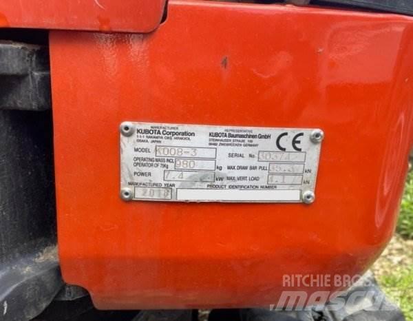 Kubota K008-3 Мини екскаватори < 7 т