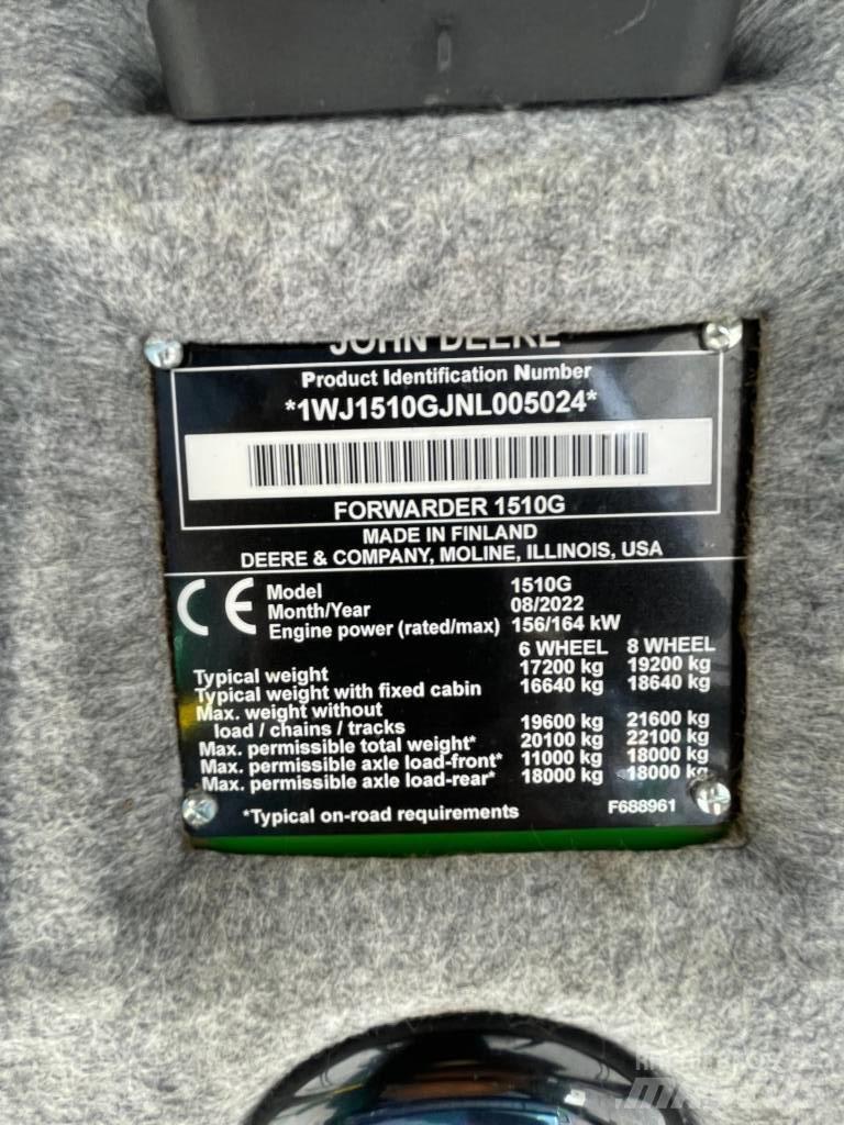 John Deere 1510G Форуардери