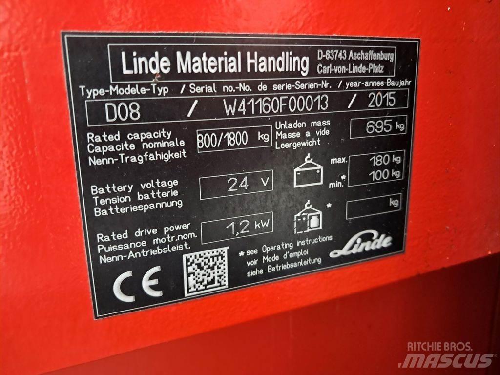 Linde D08 Колички високоповдигачи с теглич