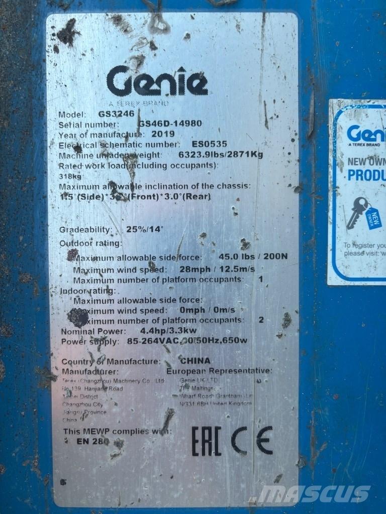 Genie GS 3246 Ножични работни платформи