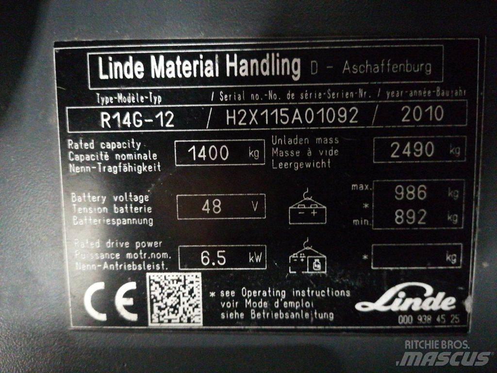 Linde R14G-12 Ретрак/ Високоповдигач с изместване на вилката напред